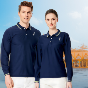 Unisex Long-Sleeve Sports Polo 'The Thread of Hope'