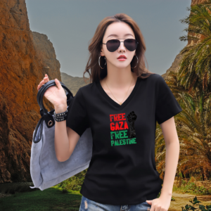 Short-Sleeve V-Neck T-Shirt 'Freedom for All'