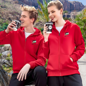 Casual Zip-Up Hoodie 'Particles of Solidarity'