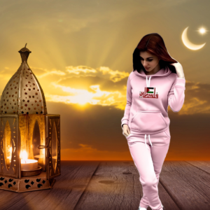 Women's Casual Hoodie Set 'Calligraphic Heritage'