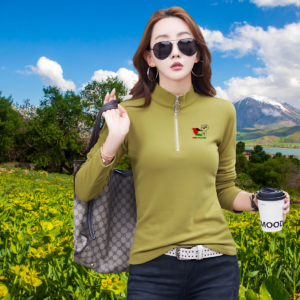 High-Neck Pullover with Zipper 'Unity and Bravery'