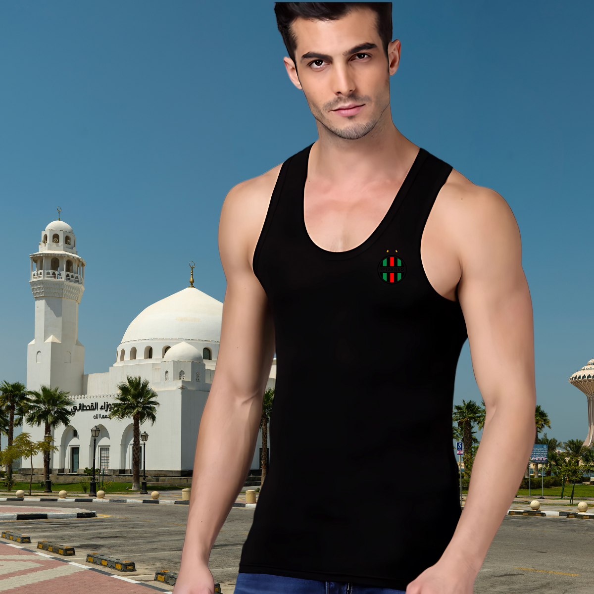 Men's Cotton Tank Top 'Unity Crest' β Image 3