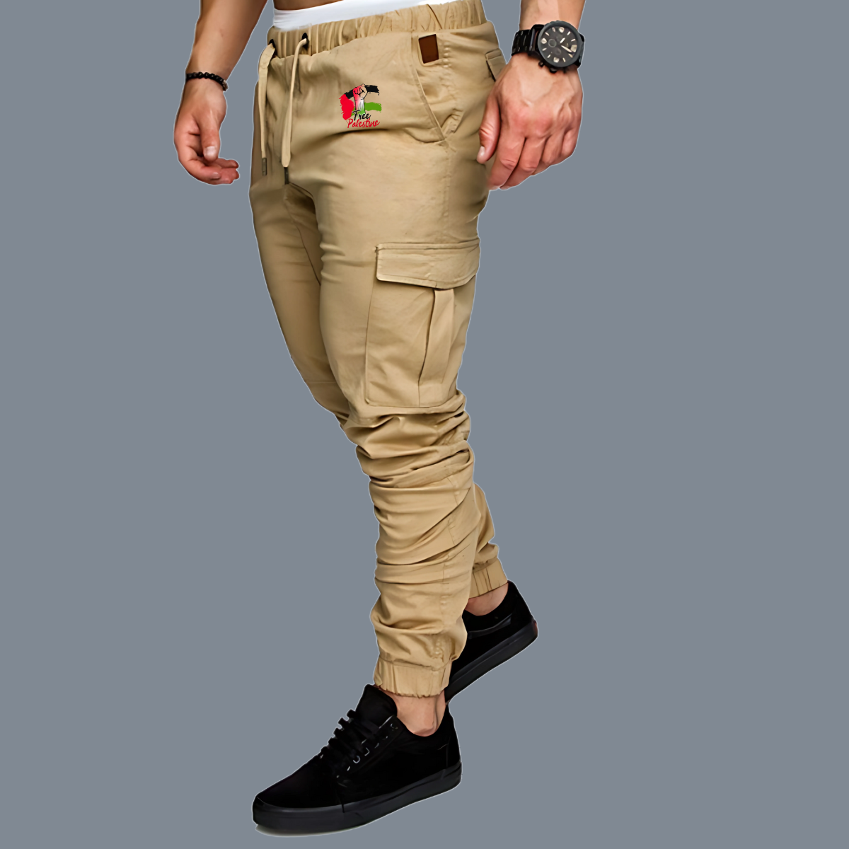 Casual Cargo Pants 'Fist for Peace' – Image 4