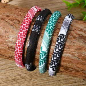 Handwoven Keffiyeh Bracelets – Set of 4 Palestinian-Inspired Colors