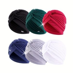 Set of 6 Pearl Turban Hijabs – Elegant Stretch Underscarves for Women